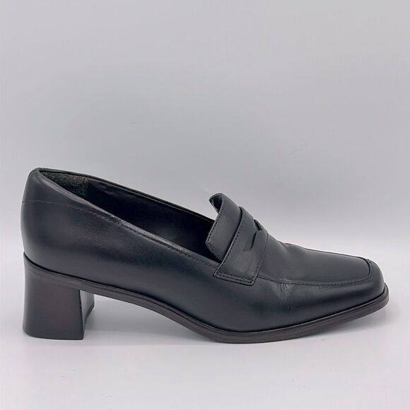 Rockport Penny Loafer Heels Size 5 5M Deep Burgundy Leather - Picture 1 of 14